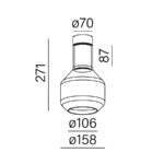 MODERN GLASS BARREL NT W AQFORM AQUAFORM